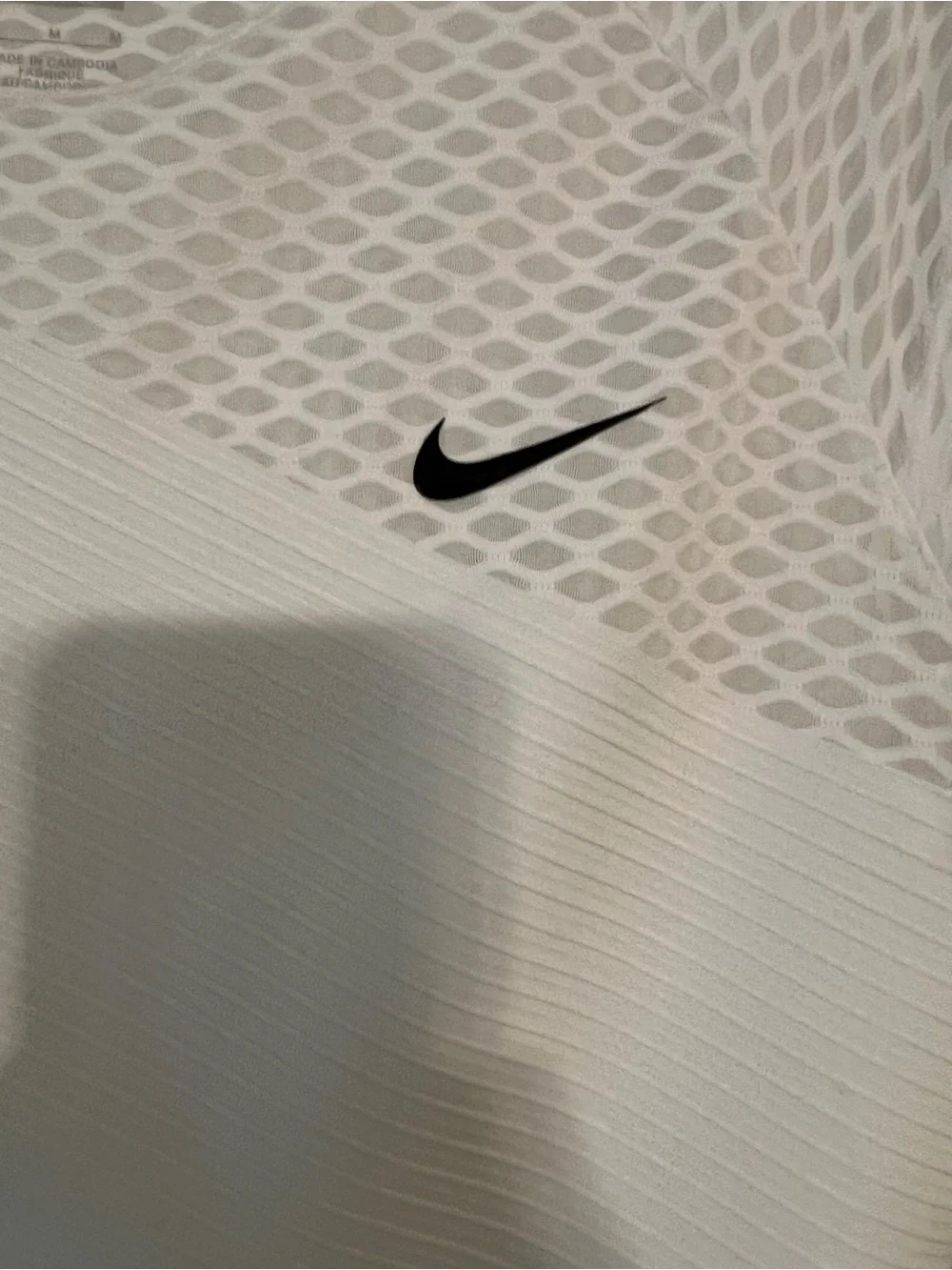 Nike Court Dri-FIT ADV Slam White Tennis Top Mesh Performance EUC M #2641